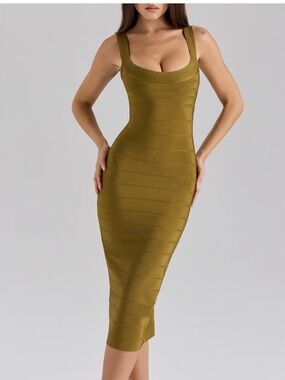 House of CB | Dresses | House Of Cb Debutante Black Moire Satin Backless  Midi Dress | Poshmark